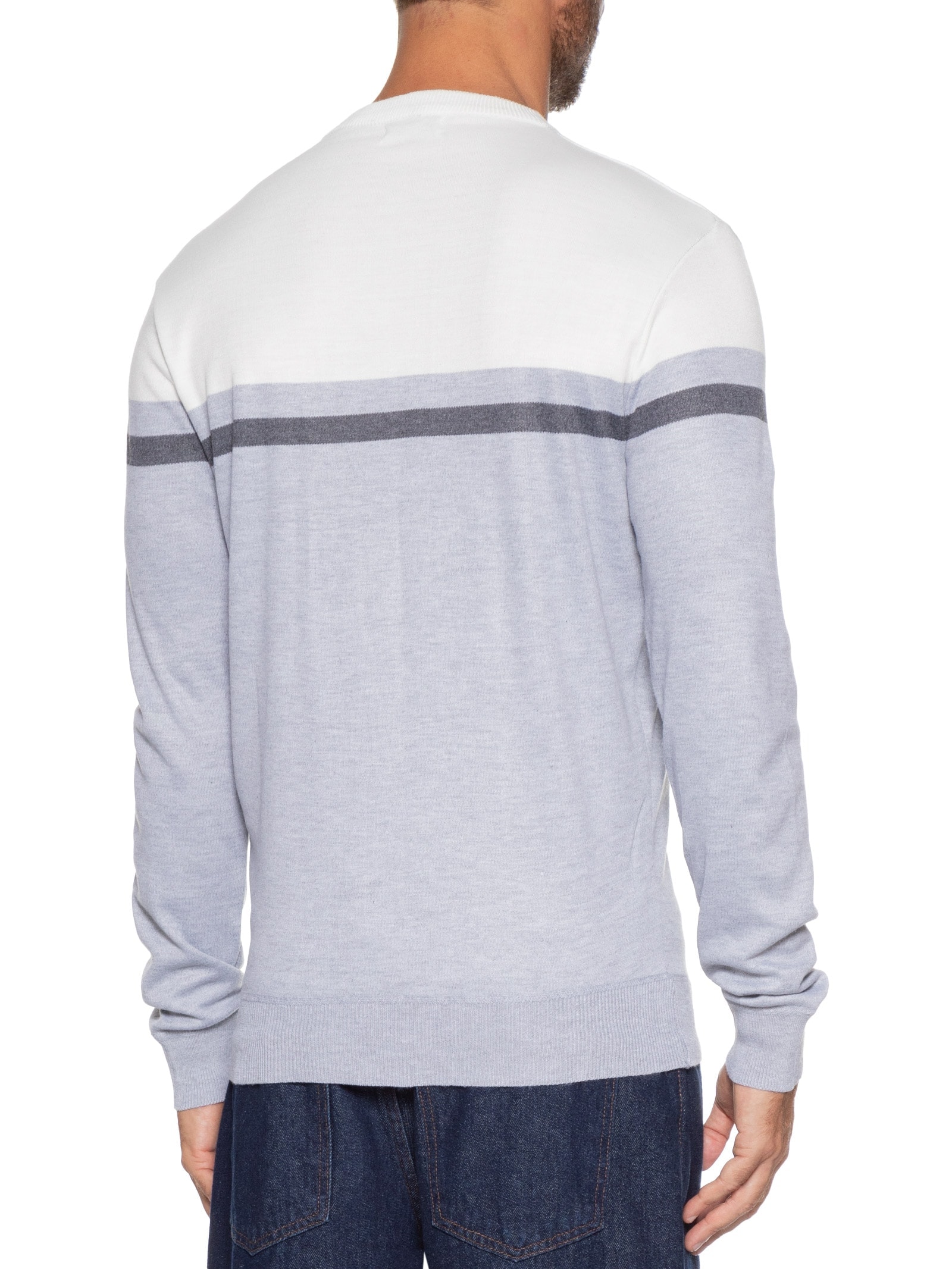 Suéter Masculino Gola Redonda Casual Cinza Basiq Men