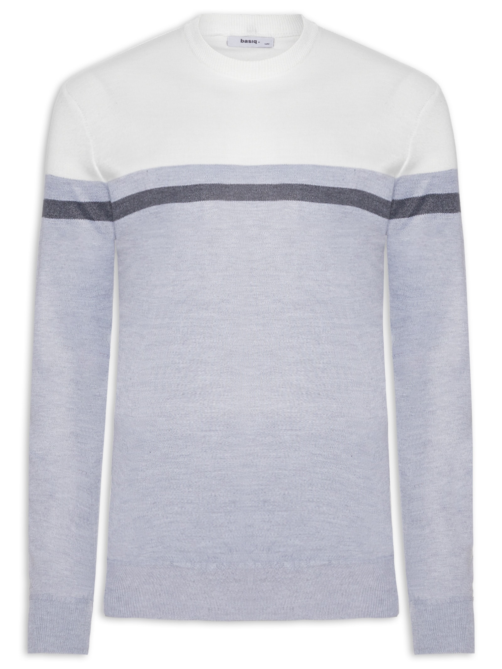 Suéter Masculino Gola Redonda Casual Cinza Basiq Men