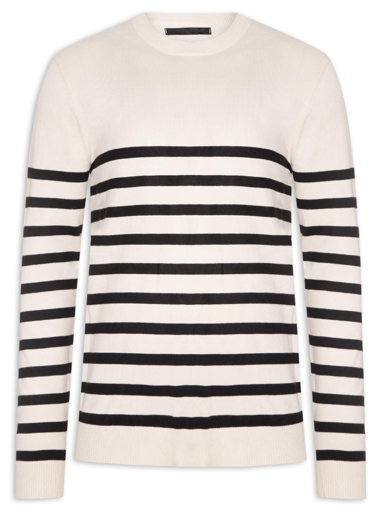 Suéter Masculino Gola Redonda Casual Off White '2 Essential