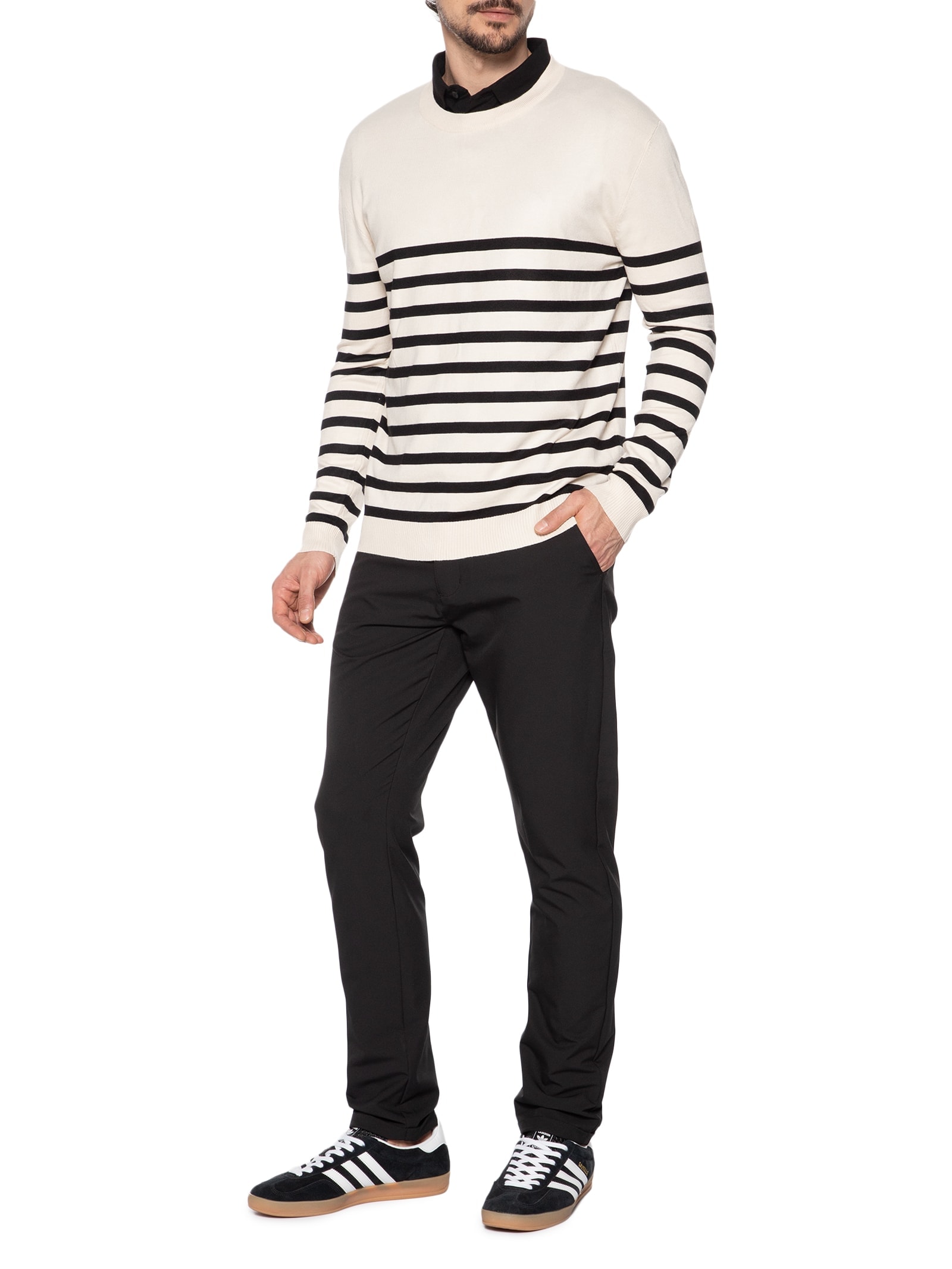 Suéter Masculino Gola Redonda Casual Off White '2 Essential