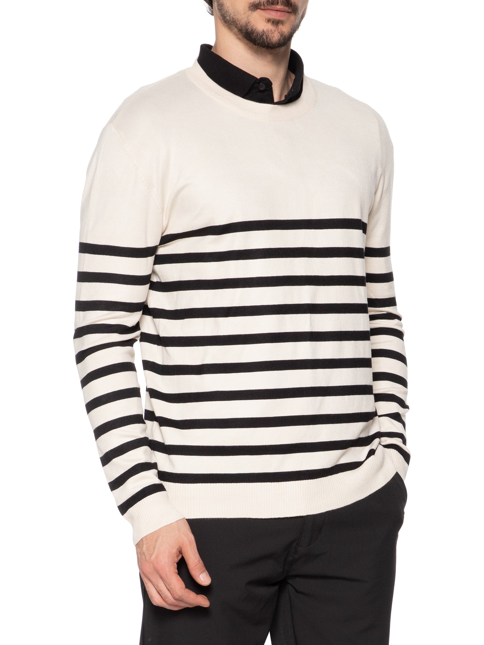 Suéter Masculino Gola Redonda Casual Off White '2 Essential