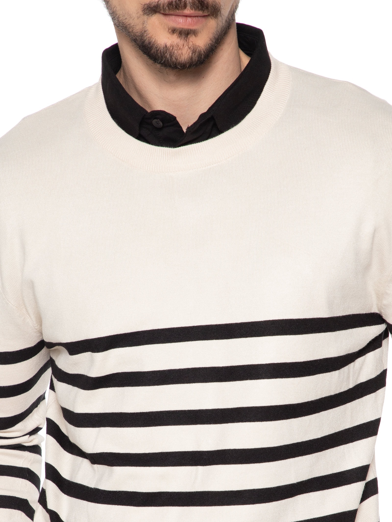 Suéter Masculino Gola Redonda Casual Off White '2 Essential