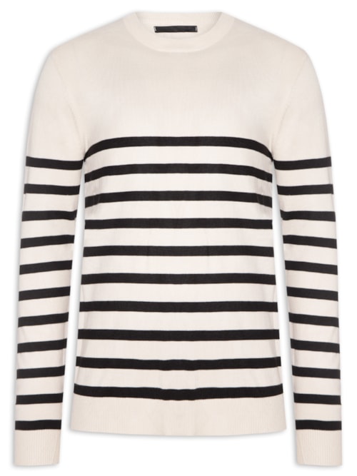 Suéter Masculino Gola Redonda Casual – Off White