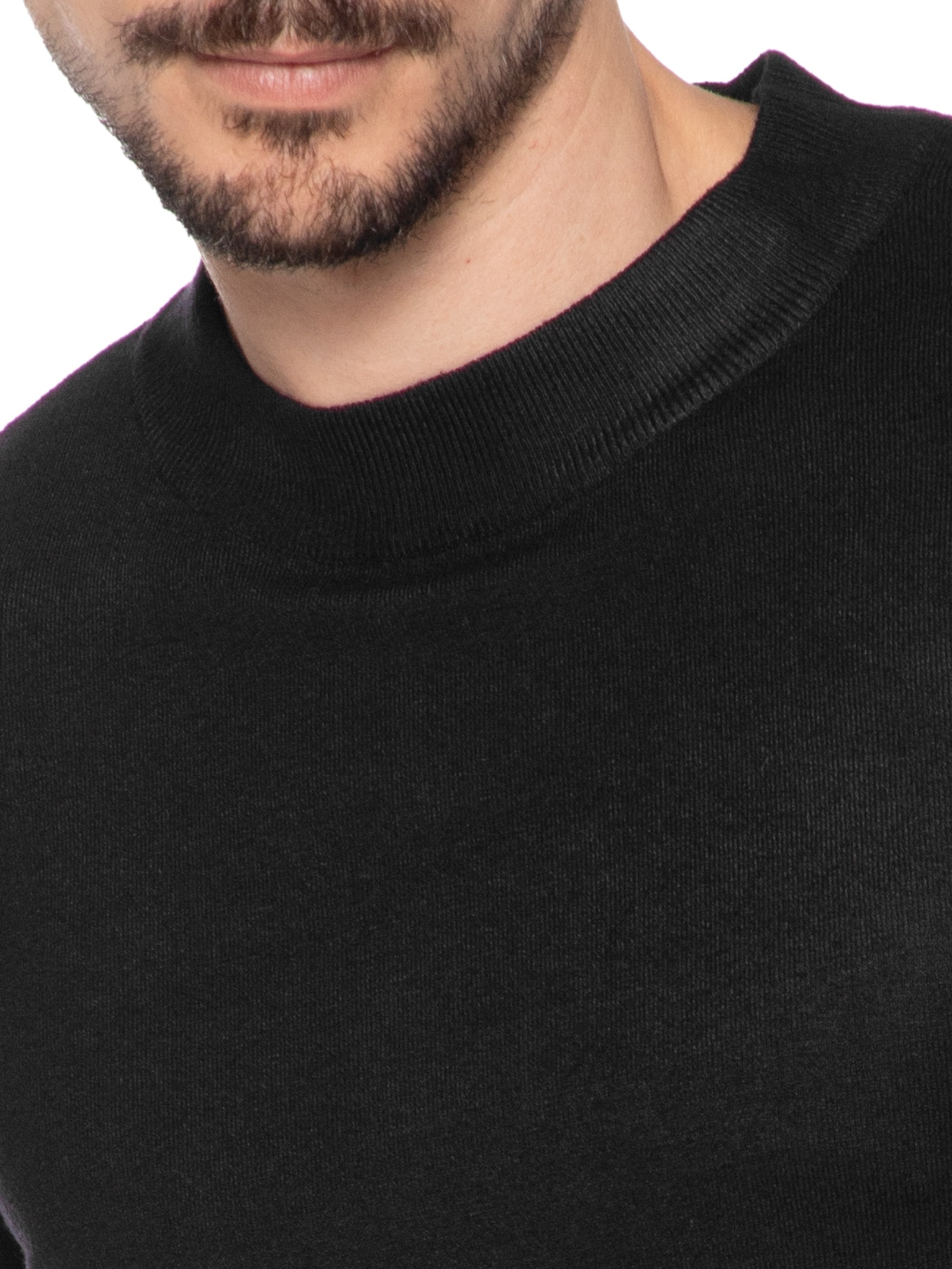 Suéter Masculino Gola Redonda Casual Preto '2 Essential