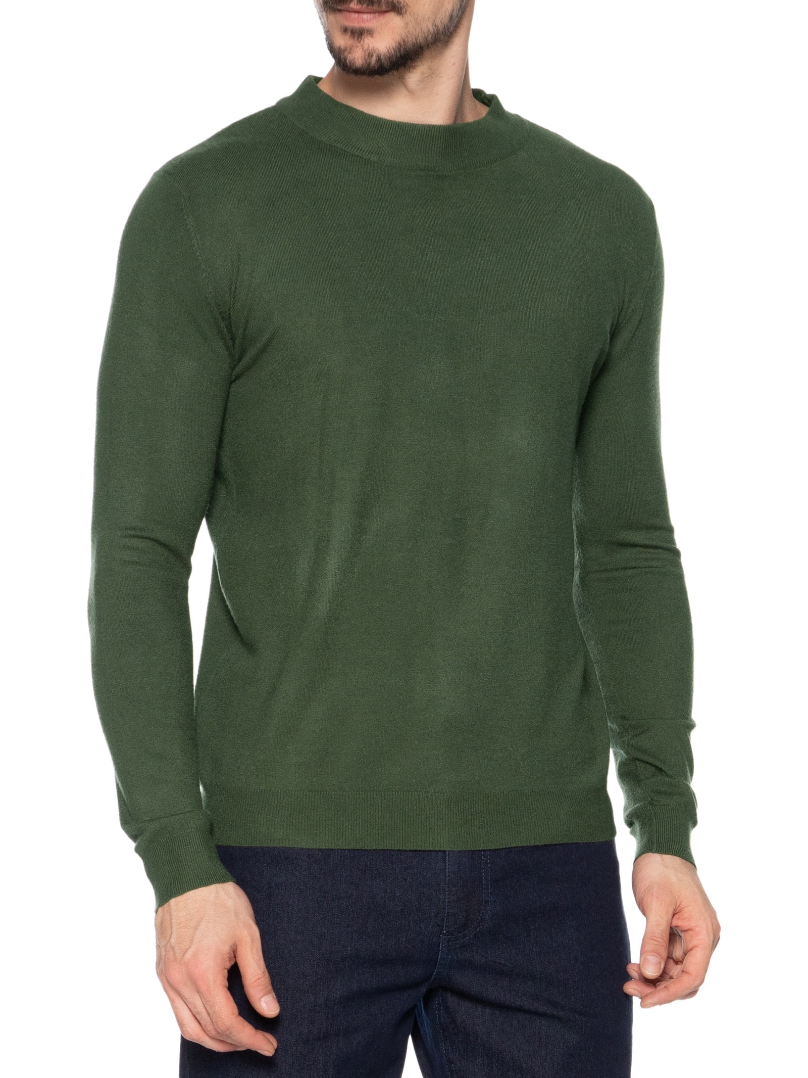 Suéter Masculino Gola Redonda Casual Verde '2 Essential