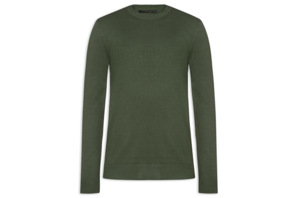Suéter Masculino Gola Redonda Casual - Verde