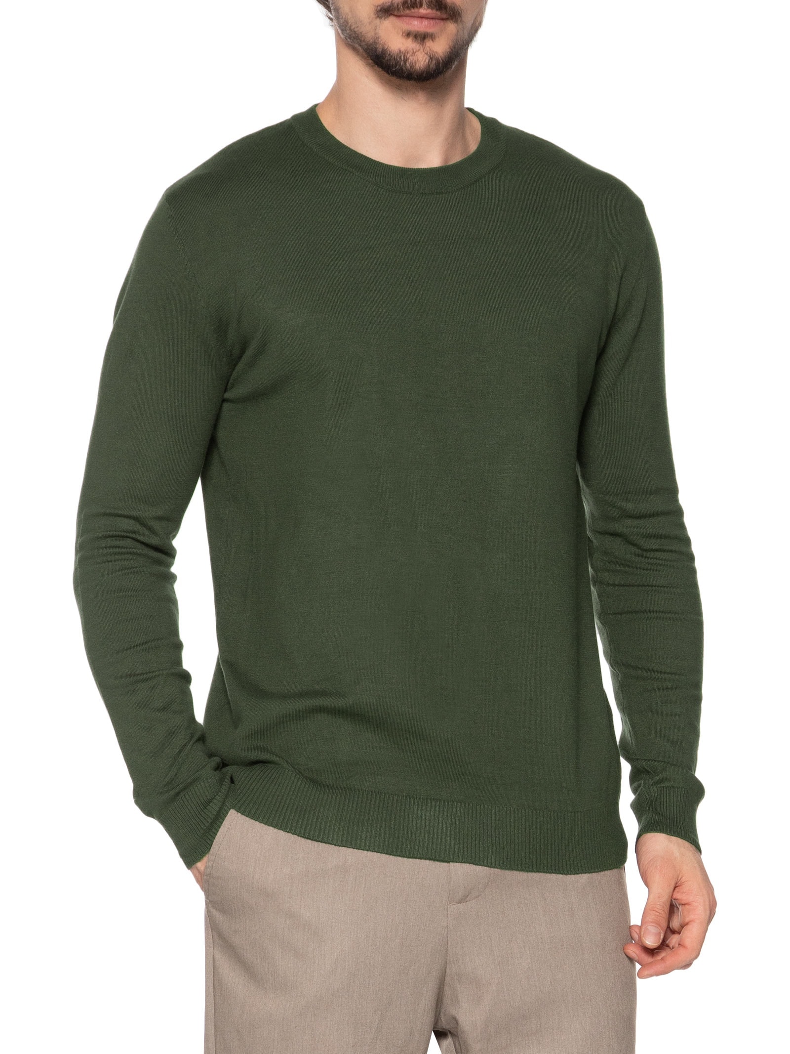 Suéter Masculino Gola Redonda Casual Verde '2 Essential