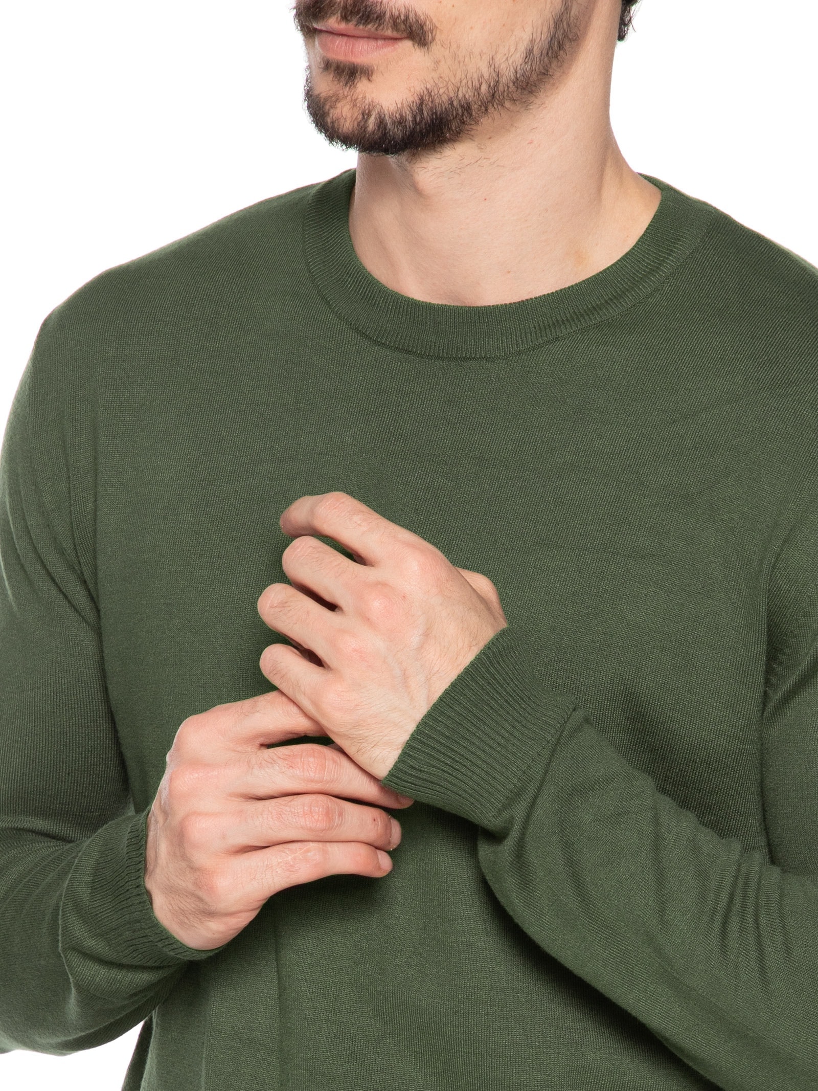 Suéter Masculino Gola Redonda Casual Verde '2 Essential