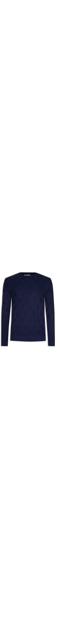 Suéter Masculino Gola Redonda Com Texturas - Azul