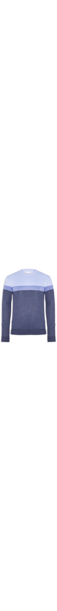 Suéter Masculino Gola Redonda Listra - Azul
