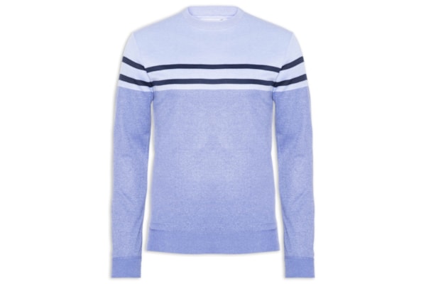 Suéter Masculino Gola Redonda Listra - Azul