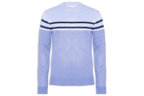 Suéter Masculino Gola Redonda Listra - Azul