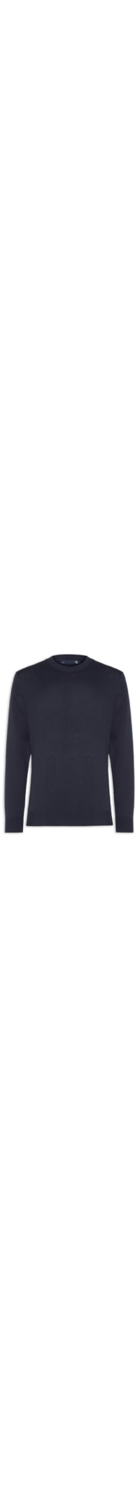 Suéter Masculino Gola Redonda Manga Longa Algodão Pima com Cashmere - Azul