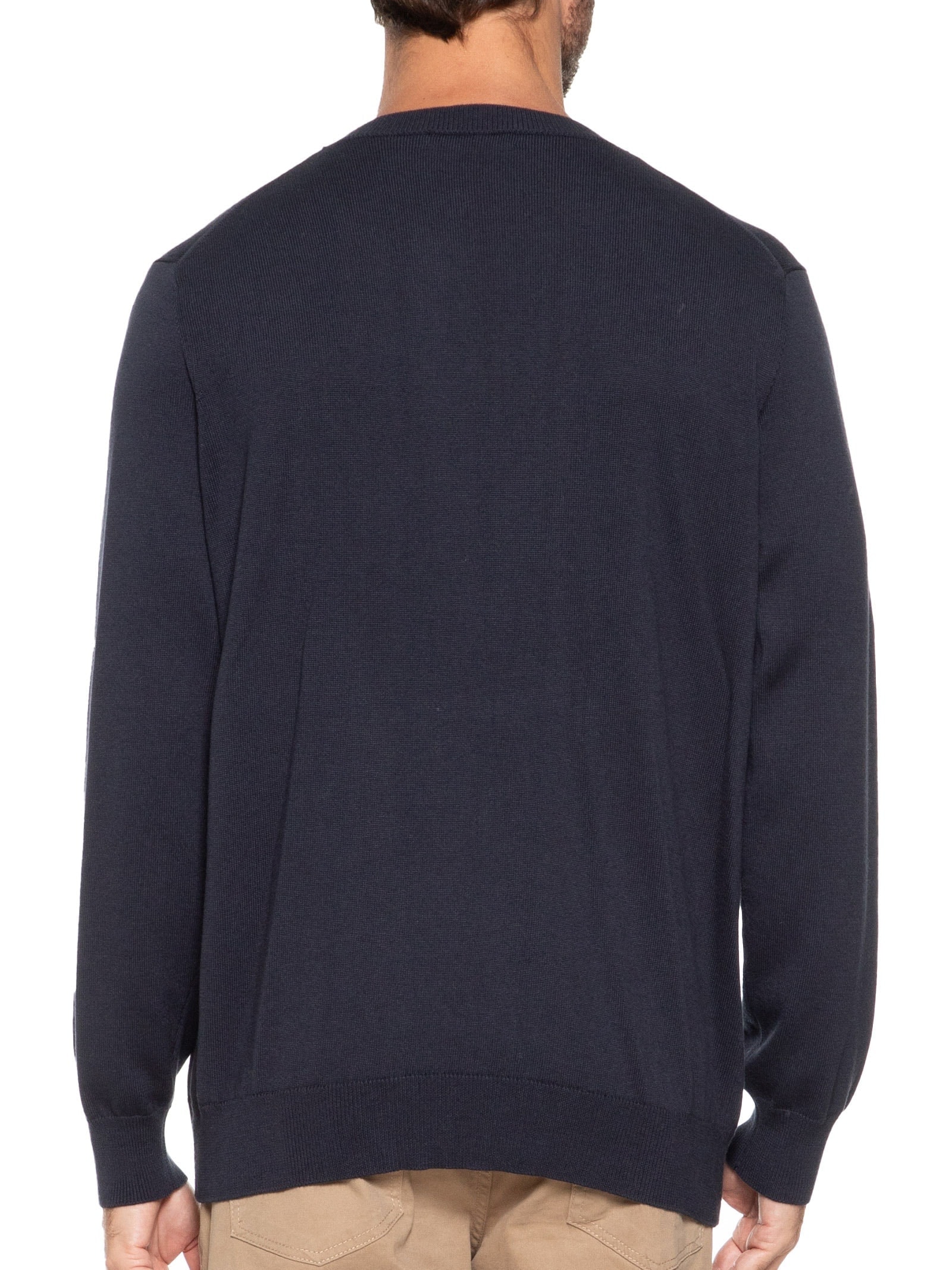Suéter Masculino Gola Redonda Manga Longa Algodão Pima com Cashmere  Azul '2 Essential