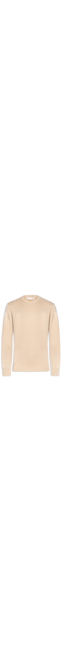 Suéter Masculino Gola Redonda Manga Longa Algodão Pima com Cashmere - Bege