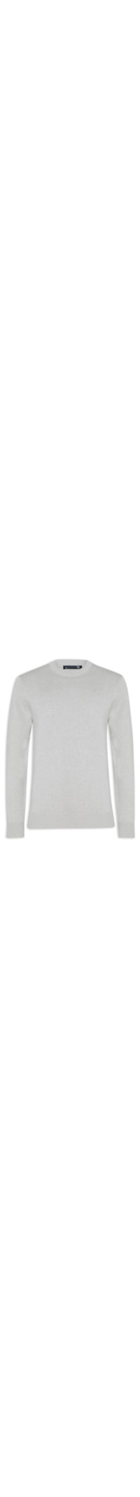 Suéter Masculino Gola Redonda Manga Longa Algodão Pima Com Cashmere - Cinza