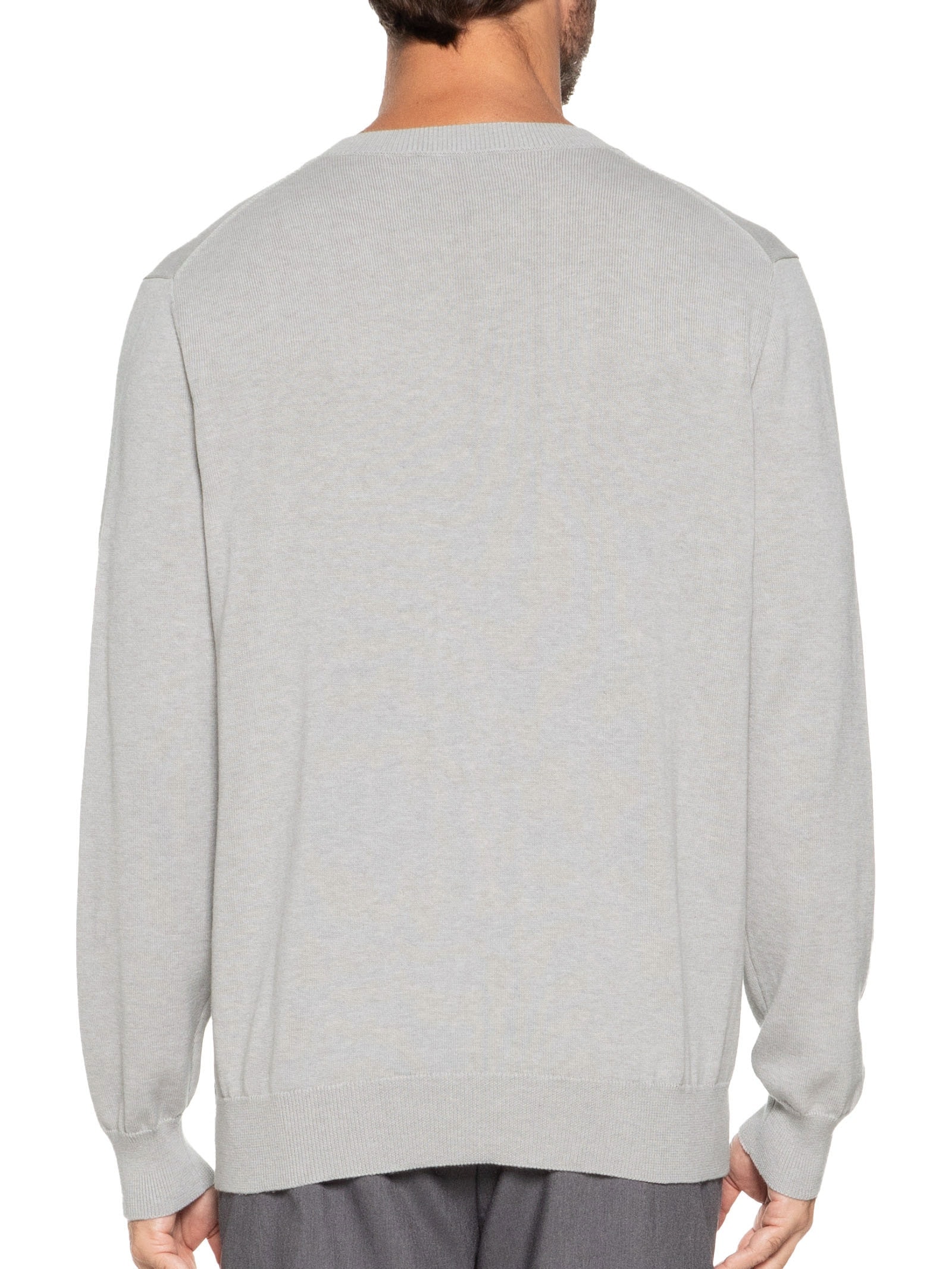 Suéter Masculino Gola Redonda Manga Longa Algodão Pima Com Cashmere Cinza '2 Essential