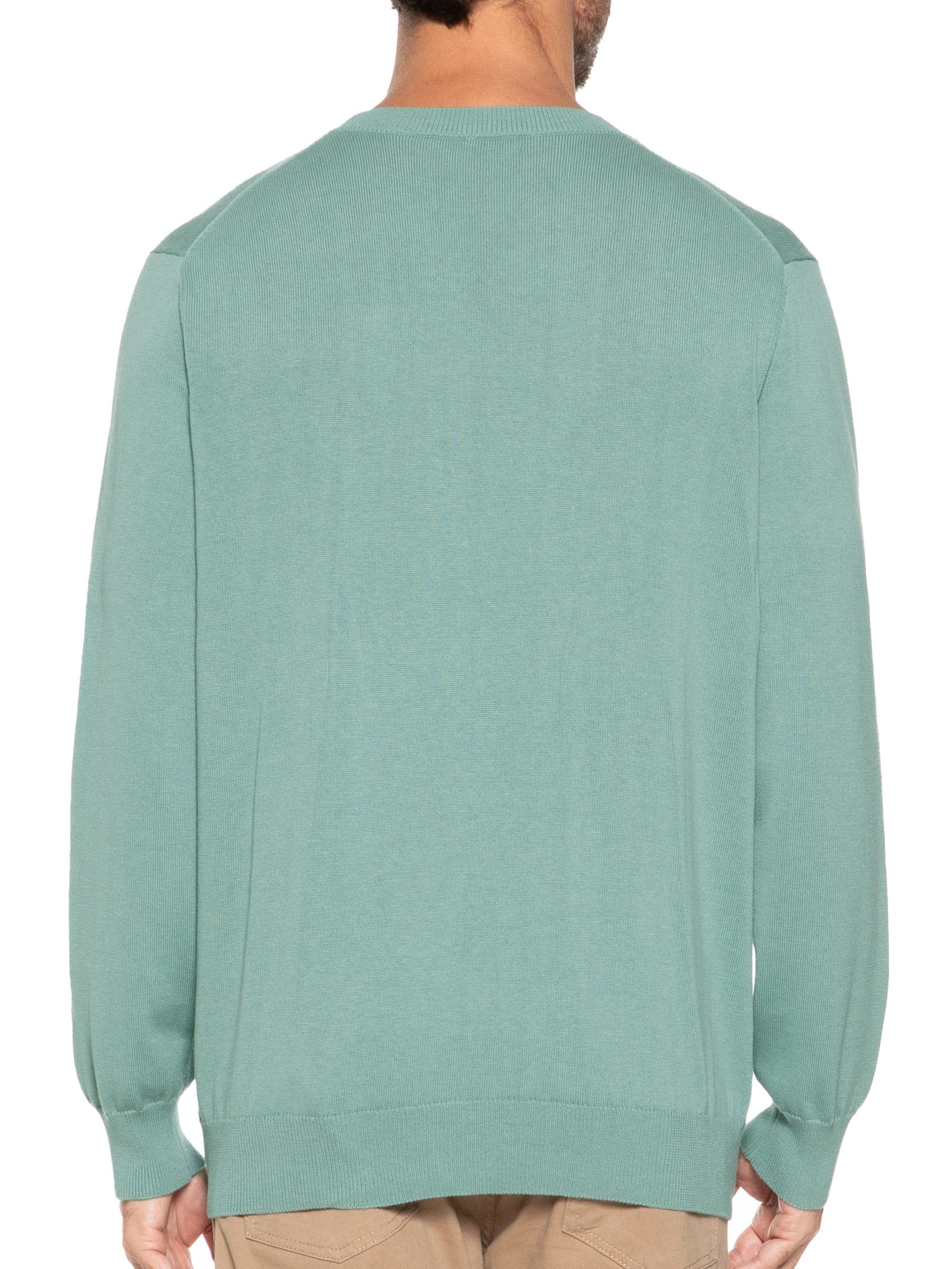 Suéter Masculino Gola Redonda Manga Longa Algodão Pima Com Cashmere Verde '2 Essential