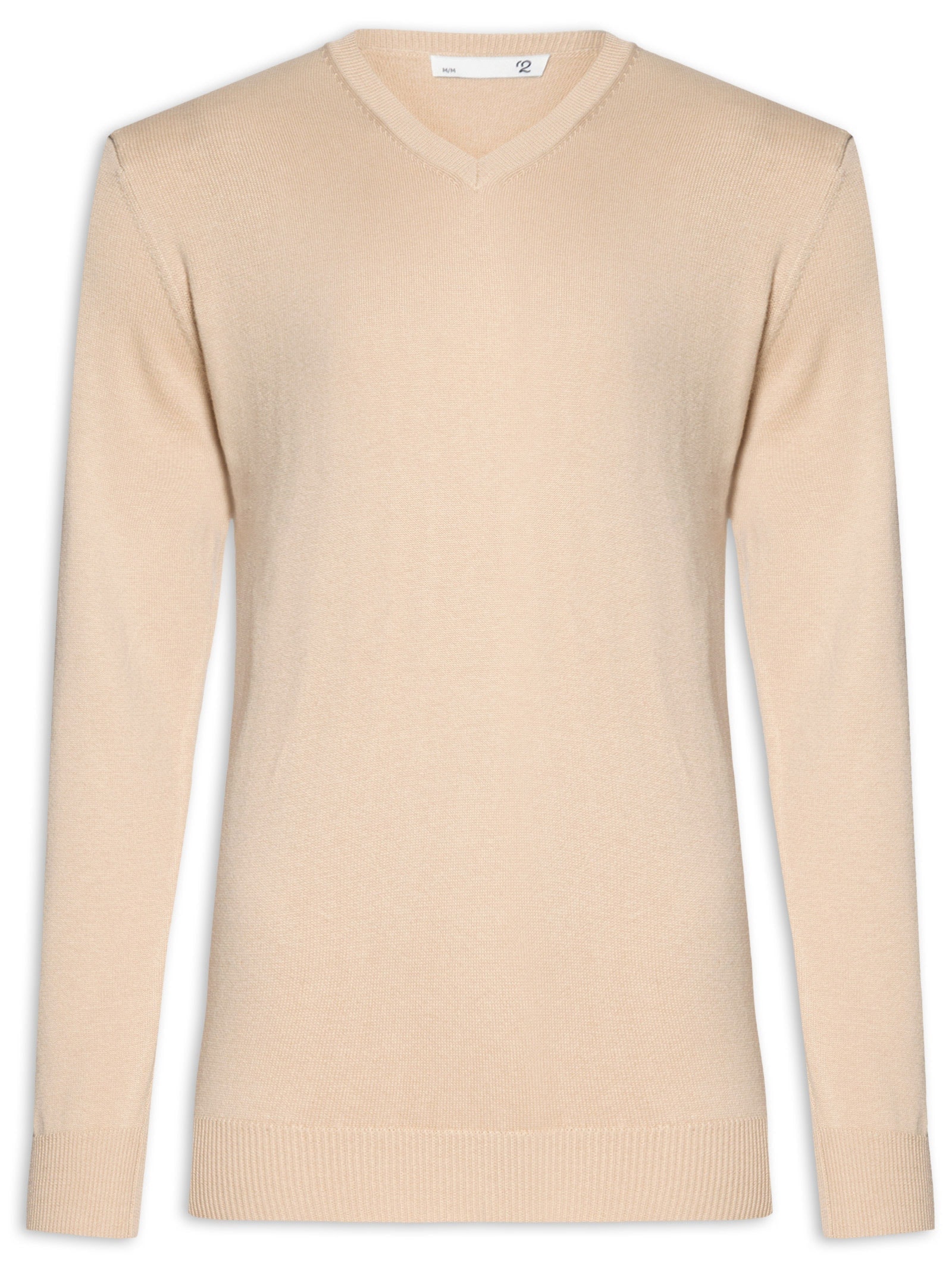 Suéter Masculino Gola Redonda Manga Longa Algodão Pima Com Cashmere – Bege '2 Essential