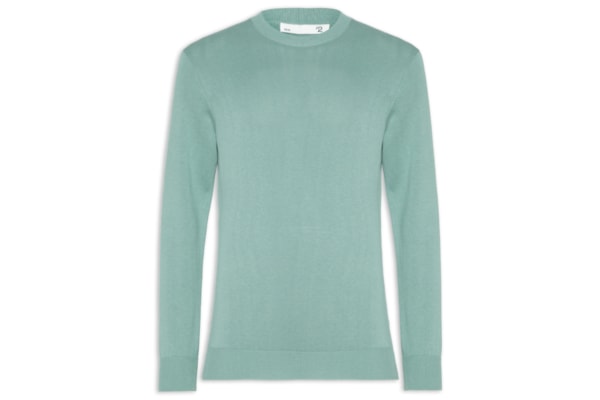 Suéter Masculino Gola Redonda Manga Longa Algodão Pima Com Cashmere – Verde
