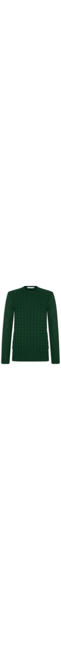 Suéter Masculino Gola Redonda Texturizada - Verde