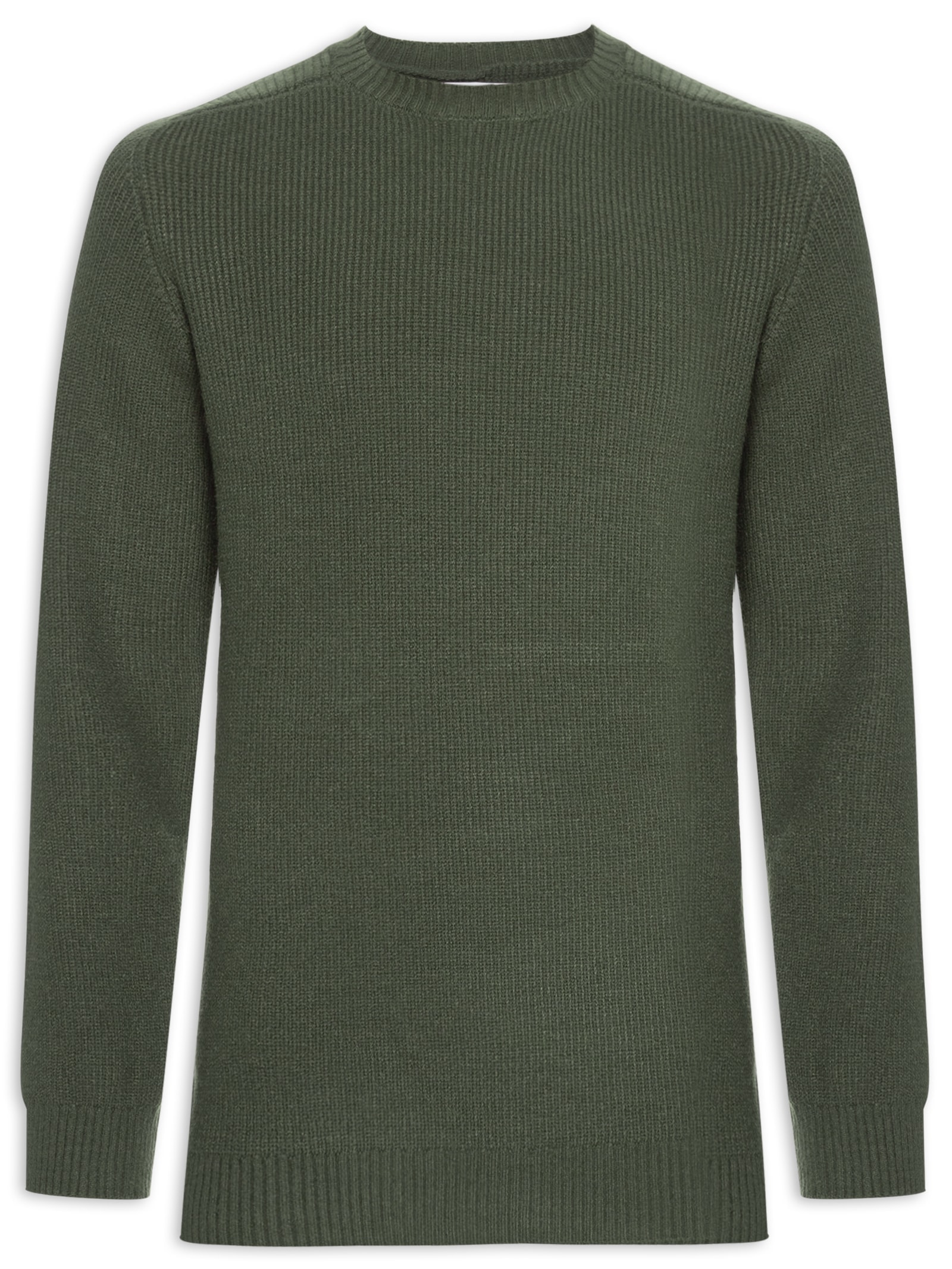 Suéter Masculino Gola Redonda Texturizada Verde '2 Essential