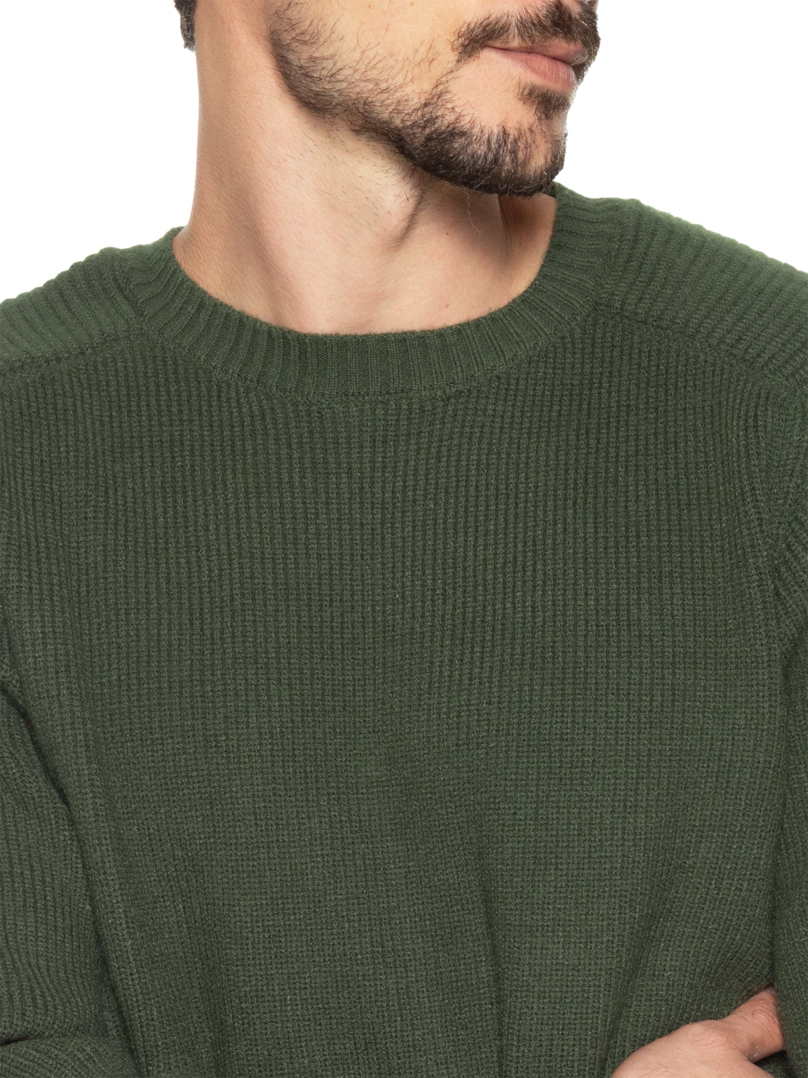 Suéter Masculino Gola Redonda Texturizada Verde '2 Essential