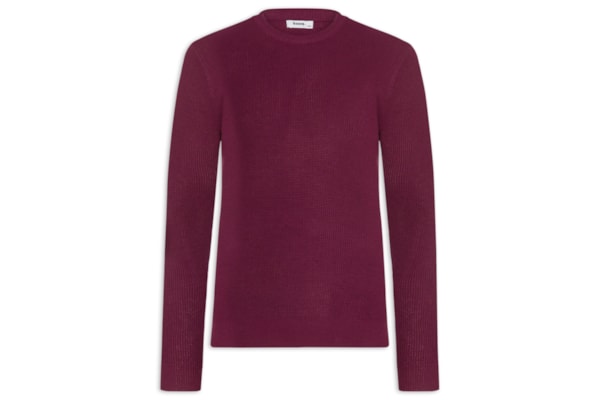 Suéter Masculino Gola Redonda Texturizado - Vinho