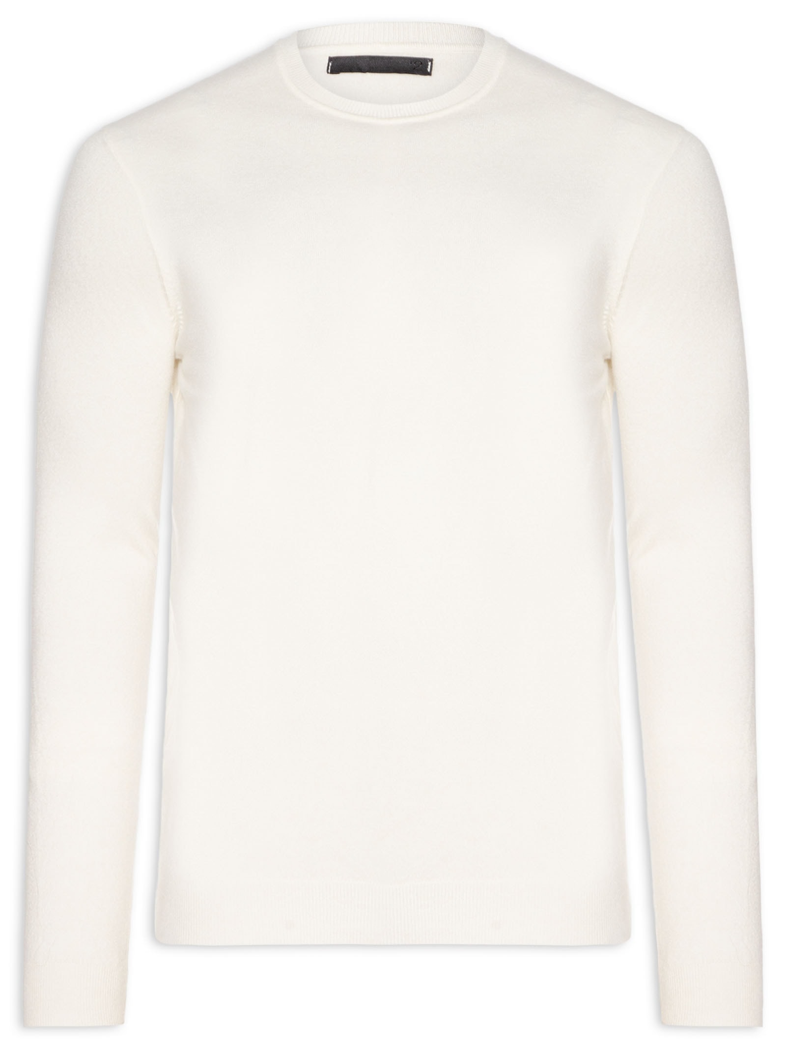 Suéter Masculino Gola Redonda Toque Macio Off White '2 Essential