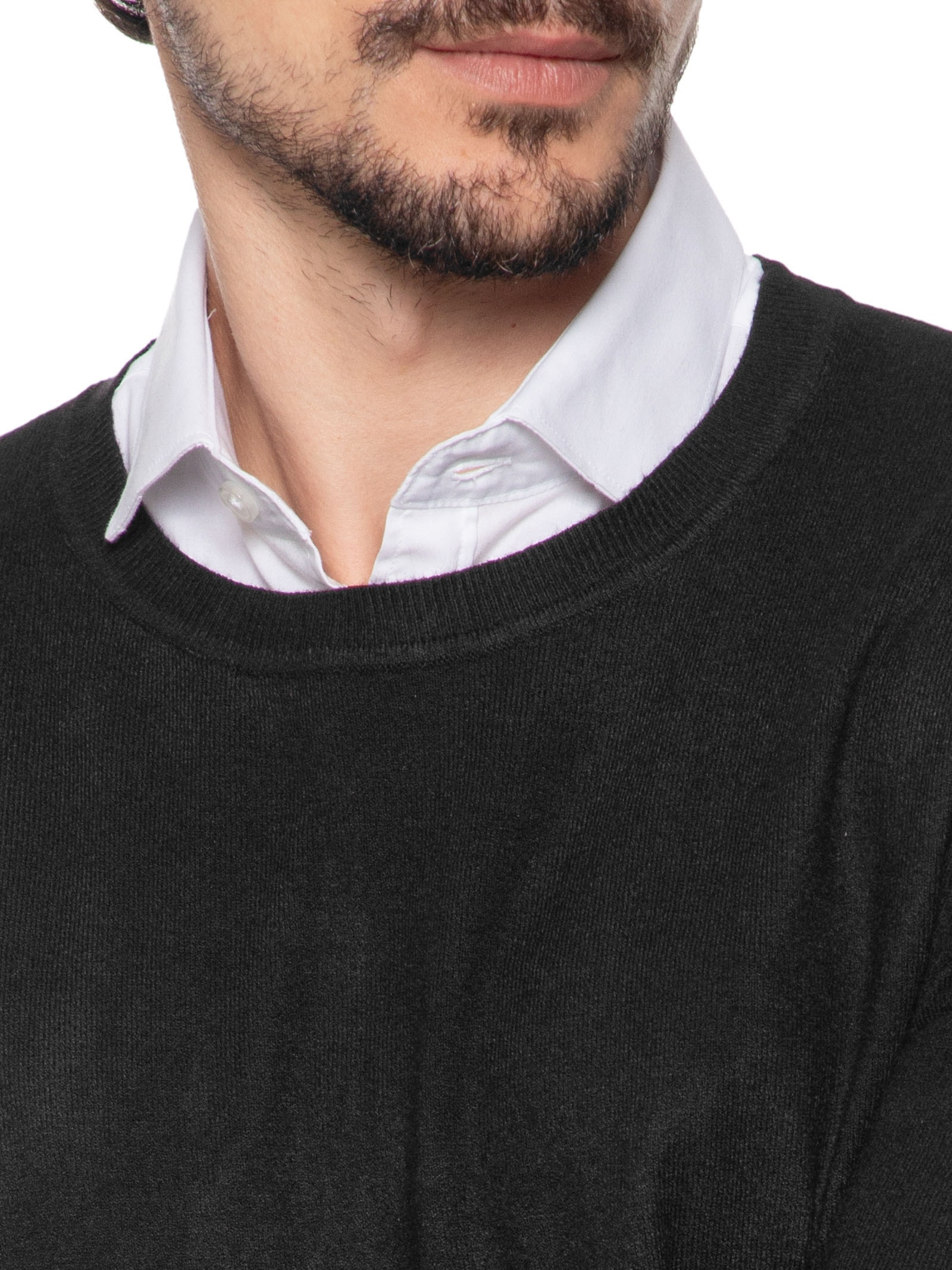 Suéter Masculino Gola Redonda Toque Macio Preto '2 Essential