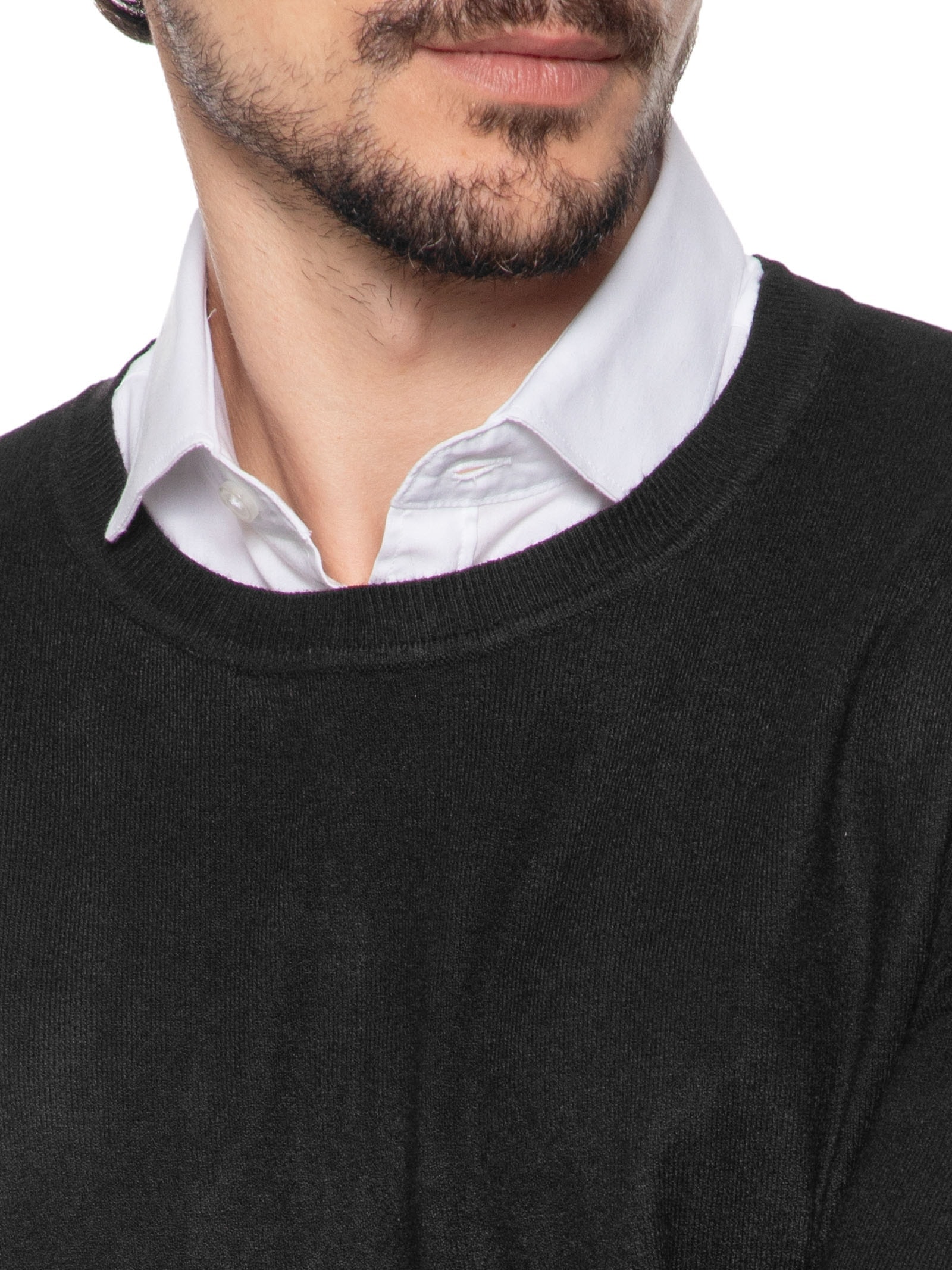 Suéter Masculino Gola Redonda Toque Macio Preto '2 Essential