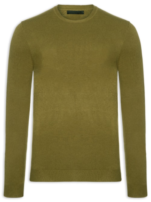 Suéter Masculino Gola Redonda Toque Macio – Verde