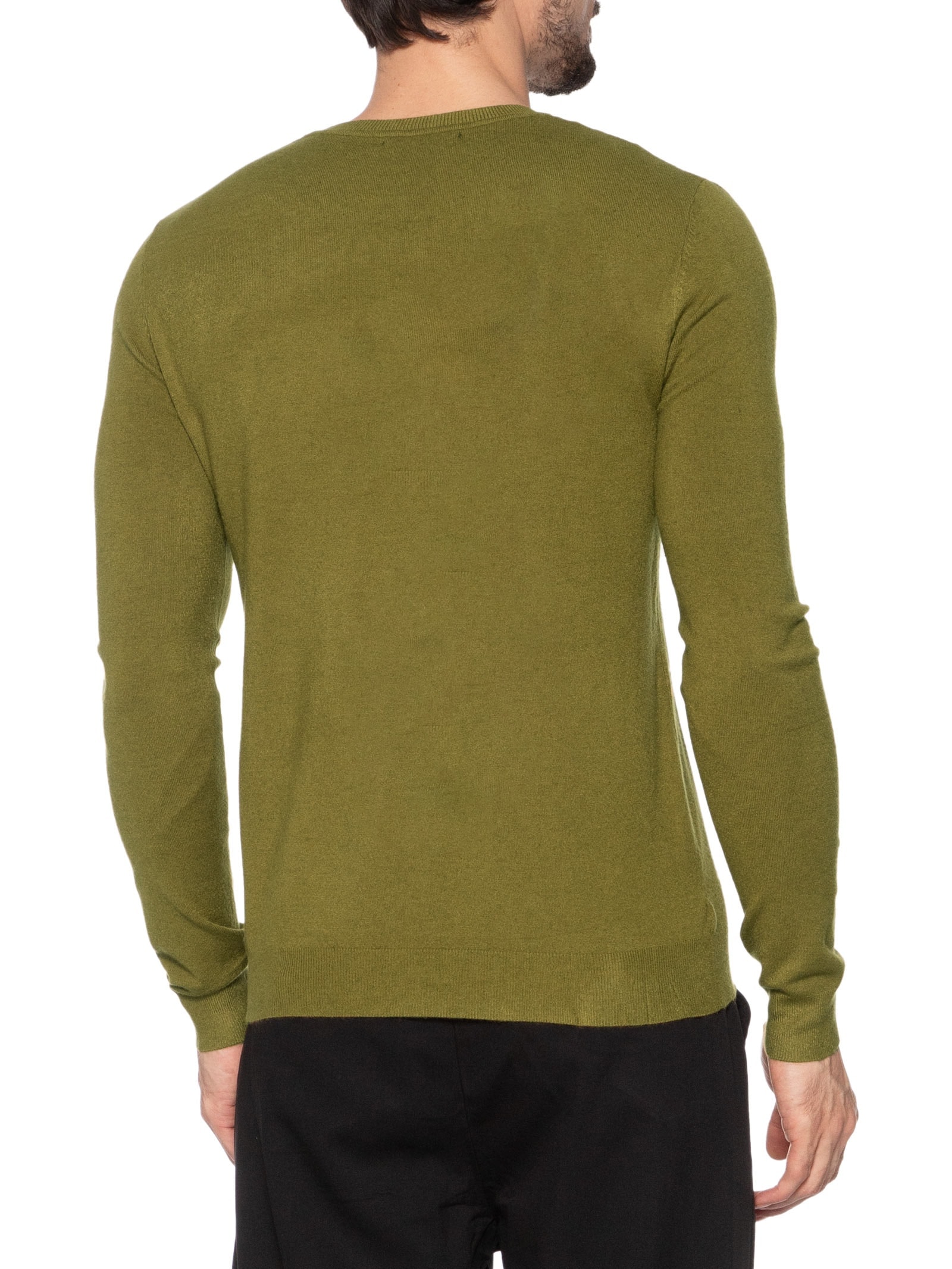 Suéter Masculino Gola Redonda Toque Macio Verde '2 Essential