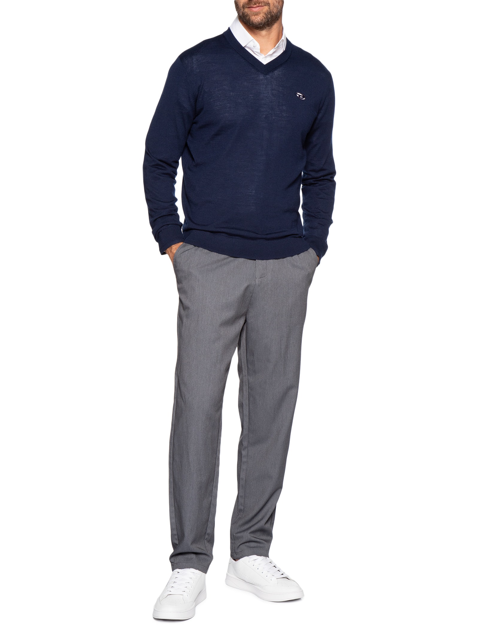 Suéter Masculino Gola V Azul Diesel