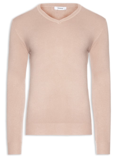 Suéter Masculino Gola V Basico Colors – Bege