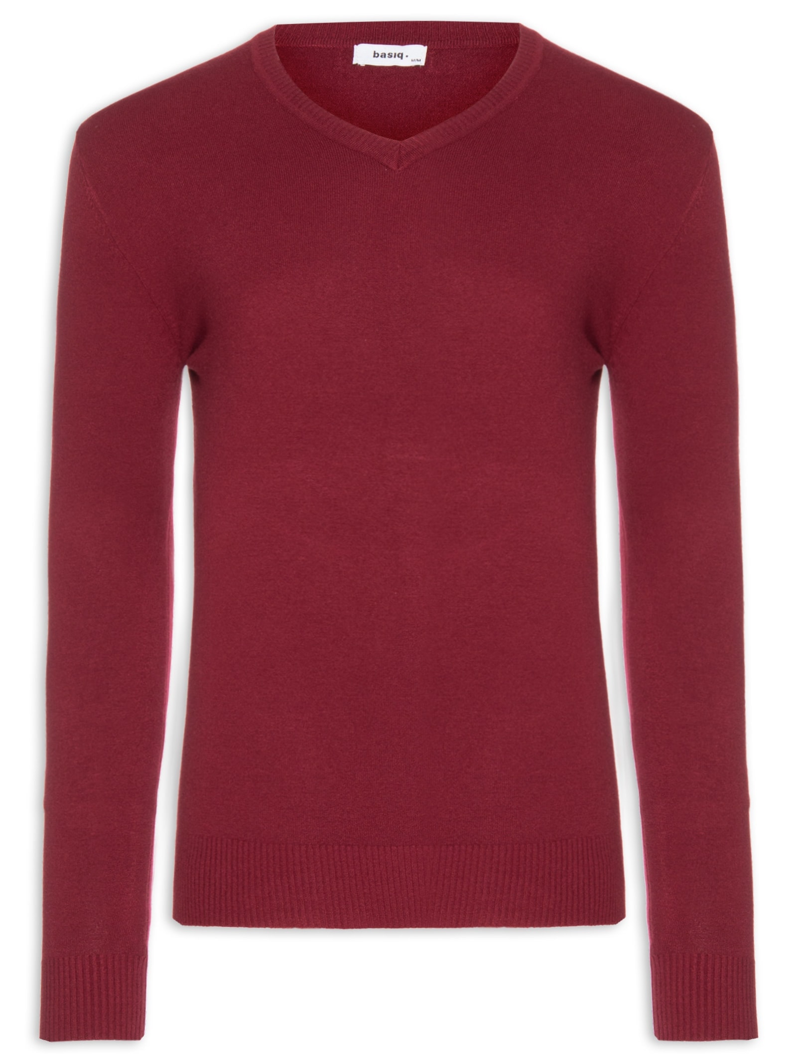 Suéter Masculino Gola V Basico Colors Vermelho Basiq Men