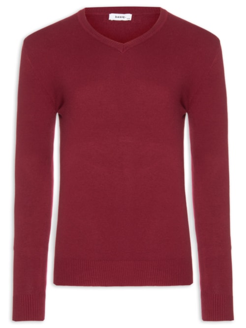 Suéter Masculino Gola V Basico Colors – Vermelho