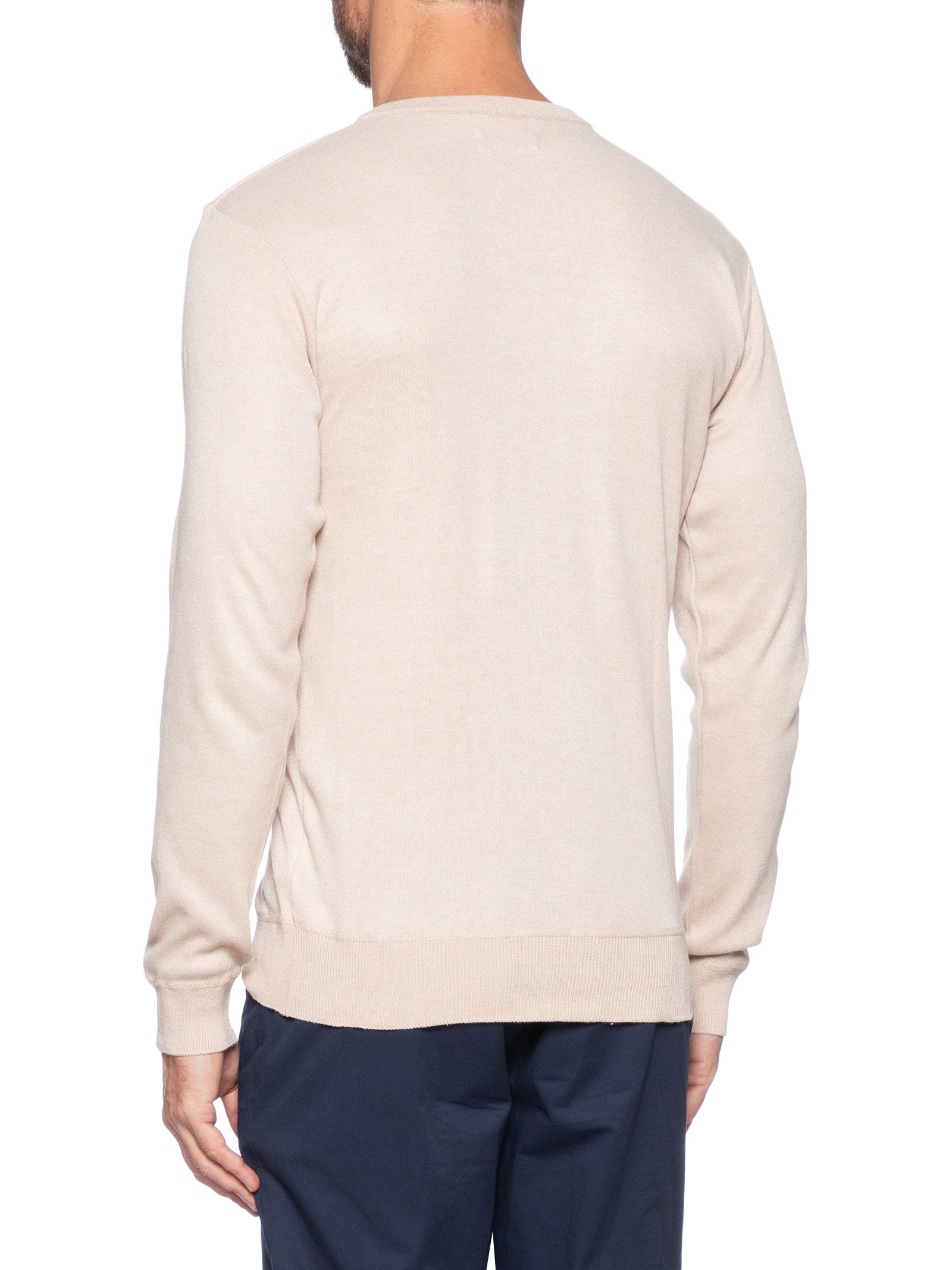 Suéter Masculino Gola V Bege '2 Essential