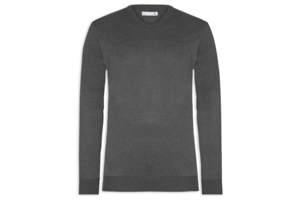 Suéter Masculino Gola V Casual - Cinza