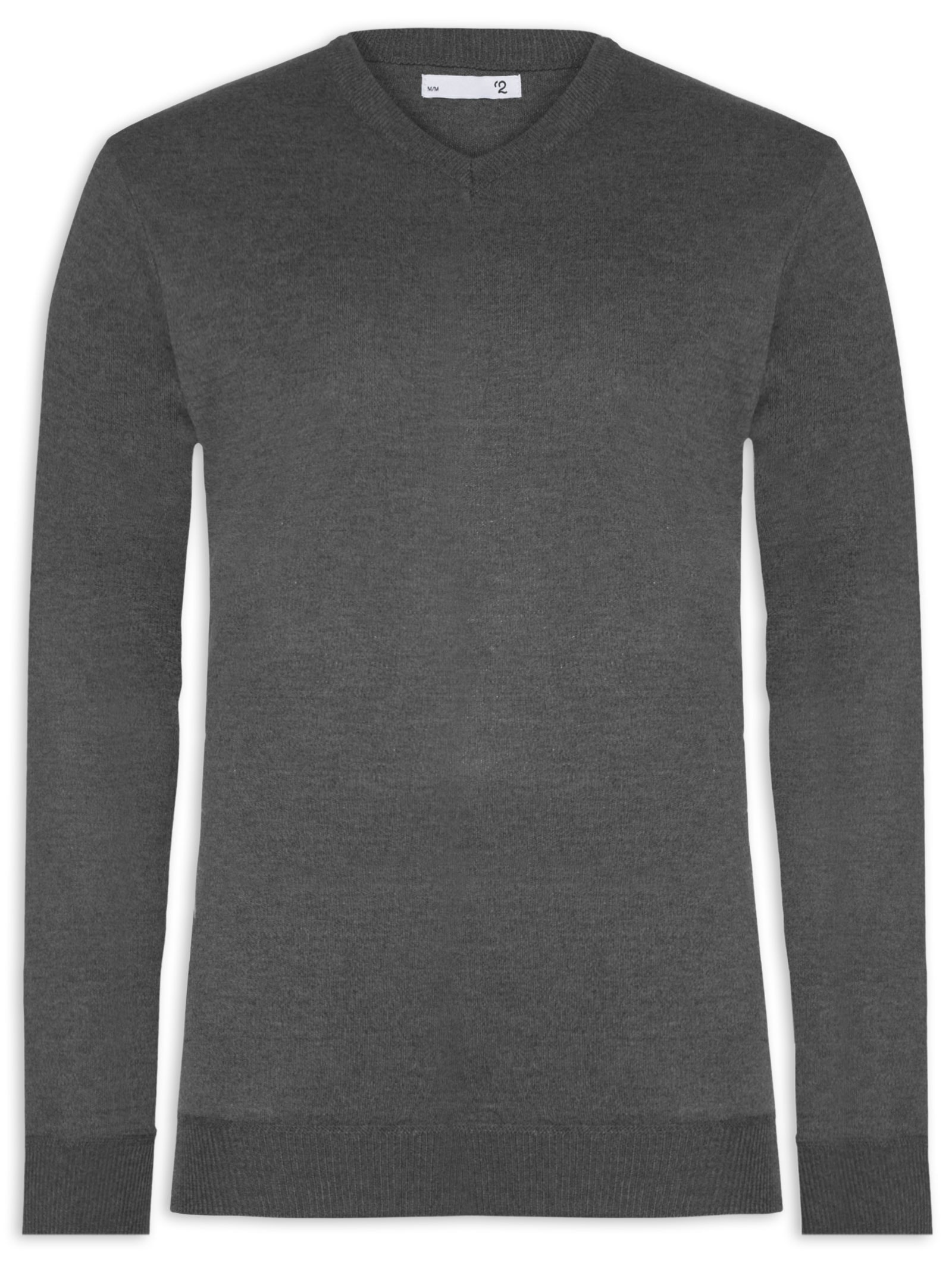 Suéter Masculino Gola V Casual Cinza '2 Essential