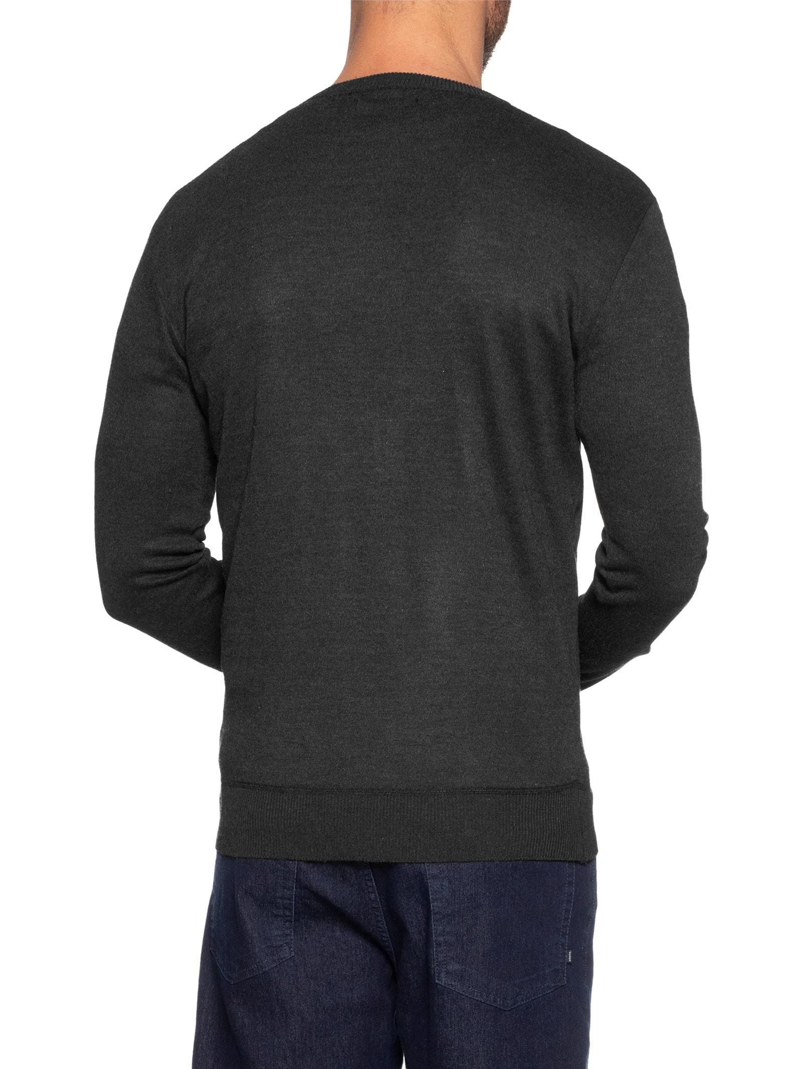 Suéter Masculino Gola V Casual Preto '2 Essential