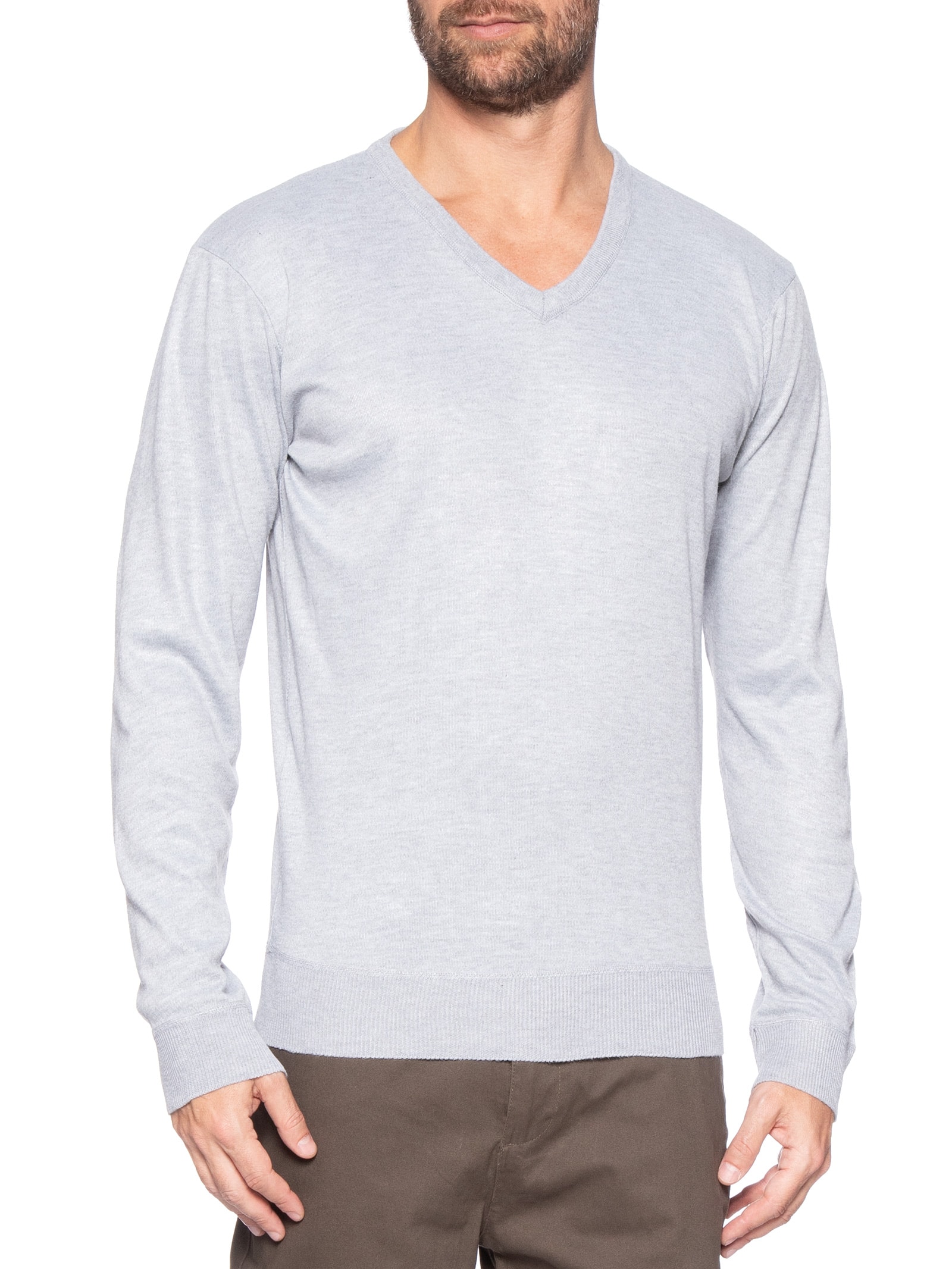 Suéter Masculino Gola V Cinza '2 Essential