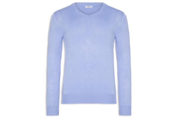 Suéter Masculino Gola V Color Básico - Azul