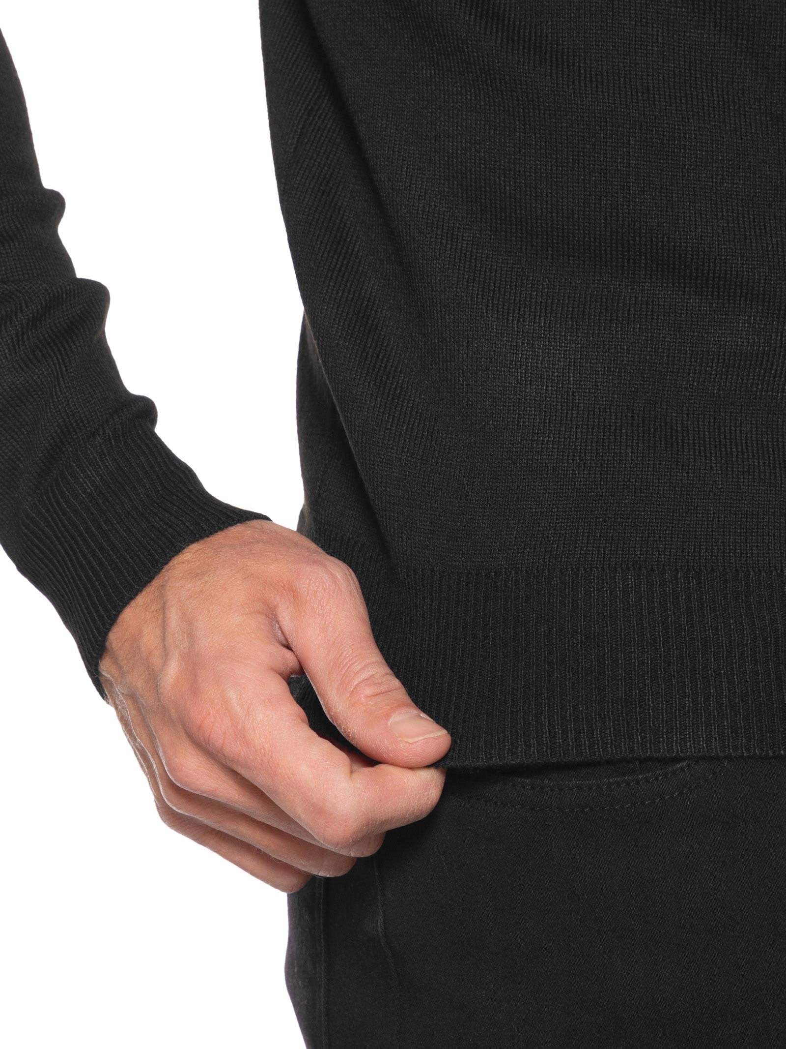 Suéter Masculino Gola V Color Básico Preto Basiq Men