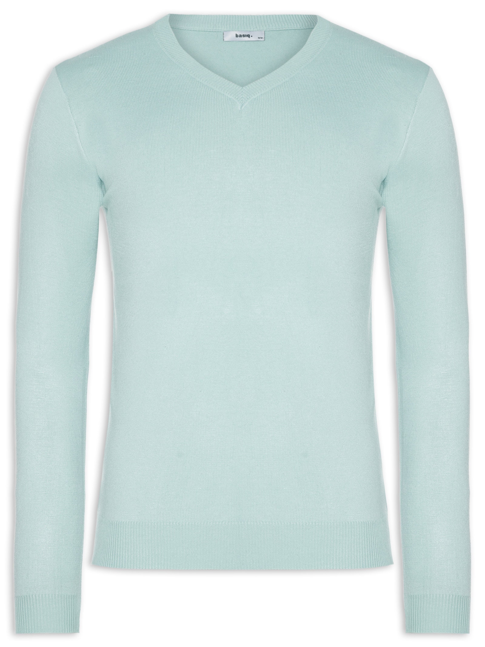 Suéter Masculino Gola V Color Básico Verde Basiq Men