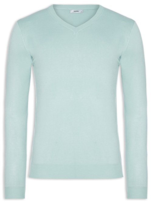 Suéter Masculino Gola V Color Básico – Verde