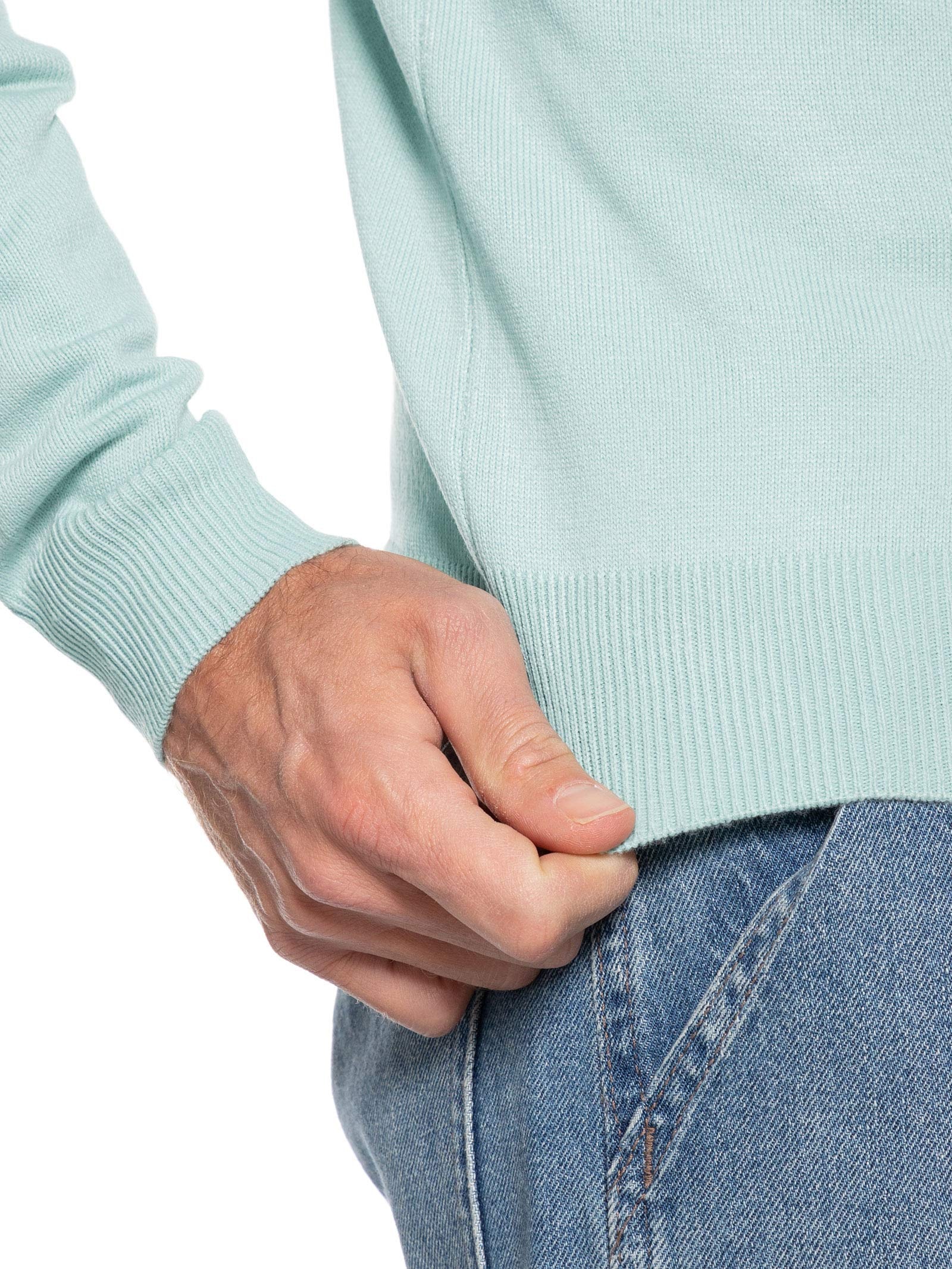 Suéter Masculino Gola V Color Básico Verde Basiq Men