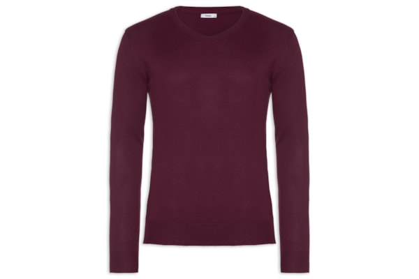 Suéter Masculino Gola V Color Básico - Vermelho
