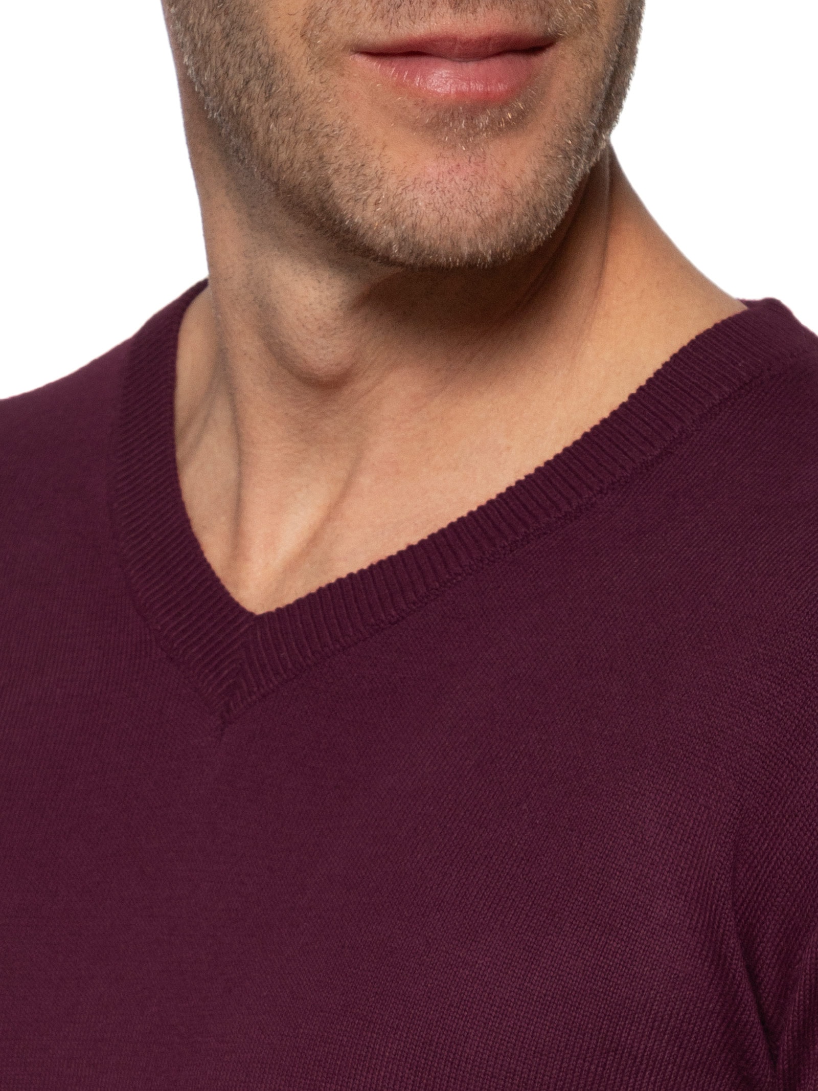 Suéter Masculino Gola V Color Básico Vermelho Basiq Men