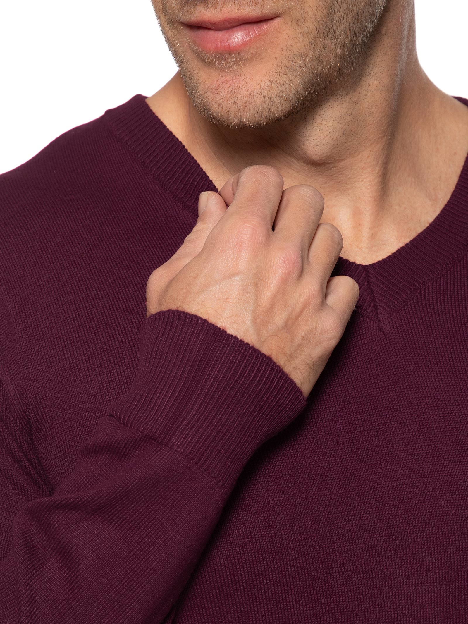 Suéter Masculino Gola V Color Básico Vermelho Basiq Men